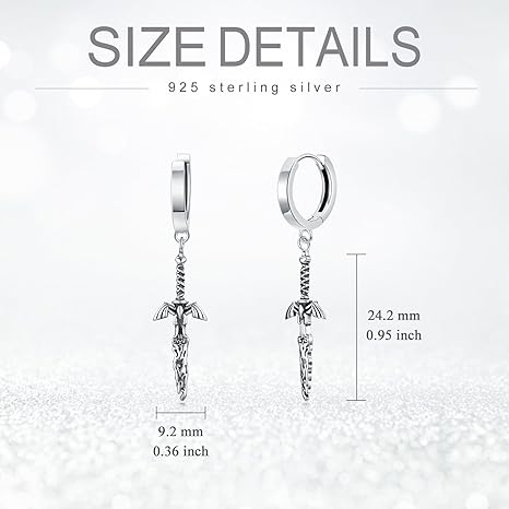 YFN Zelda Earrings Sterling Silver Anime Dangle Drop